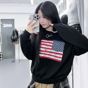 AF BOAT-NECK OFF SHOULDER SWEATSHIRT/ 2色