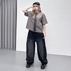 [UNISEX] 短款! SUMMER CHECKERED SHIRT/ 1色