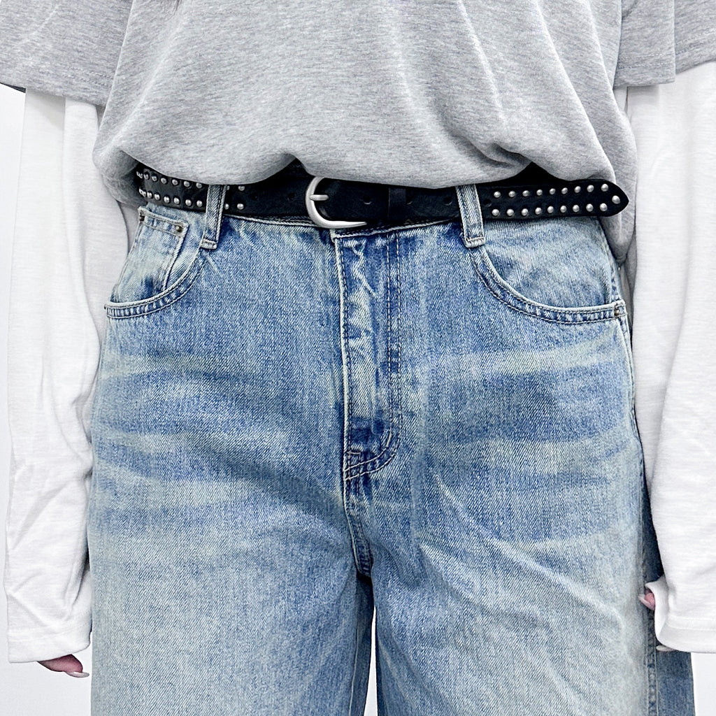 [真牛皮] 25MM WESTERN RIVET BELT/ 1色