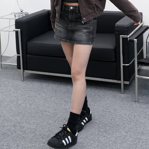 MidNight Washed Denim Skirt Pants/ 1色