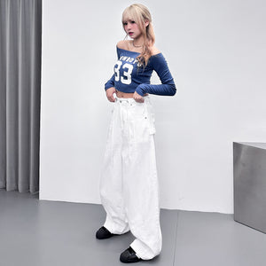 COWBOY SEMI CROP LONG SLEEVE TOP/ 2色