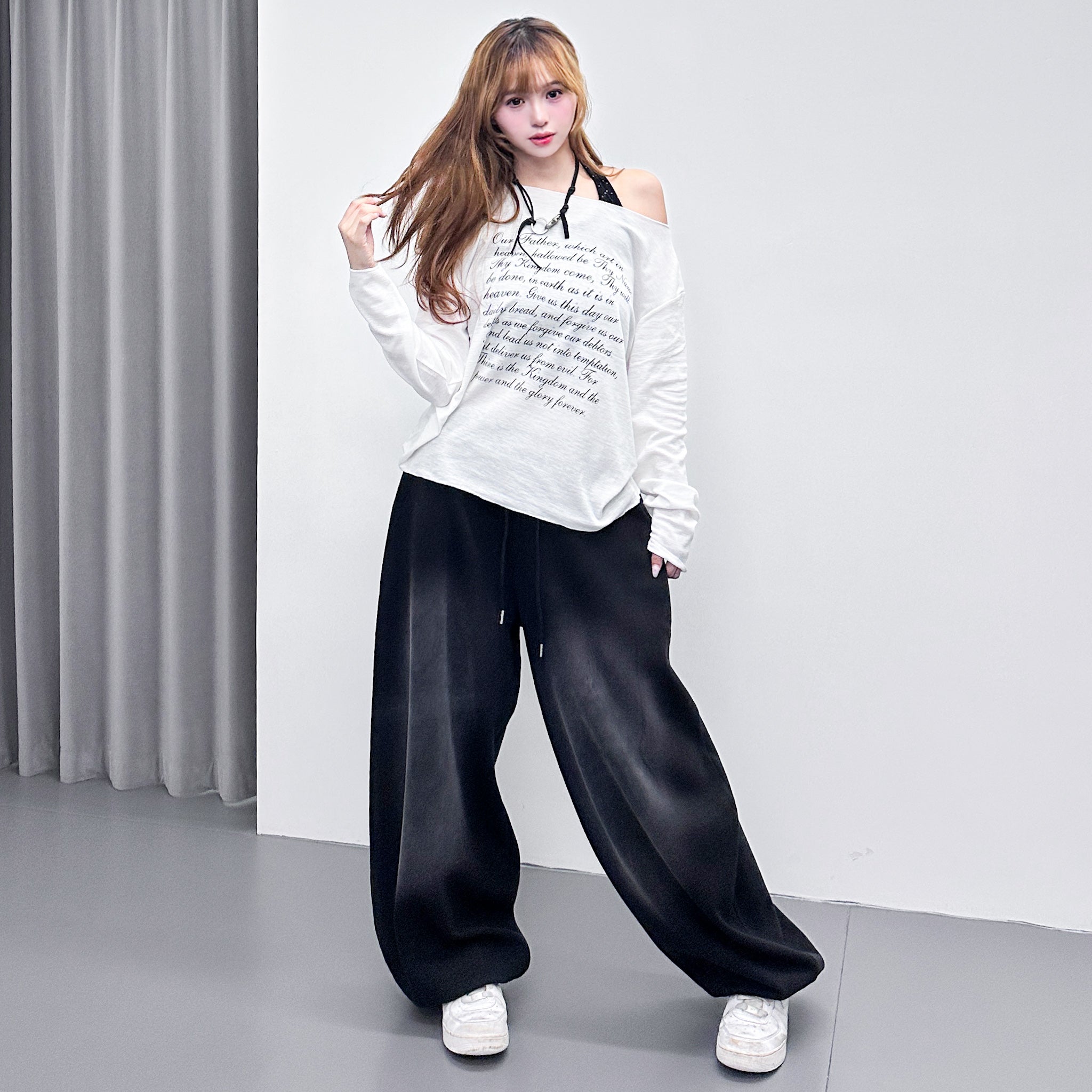 AMILIA LETTER OFF SHOULDER LONG SLEEVE/ 2色