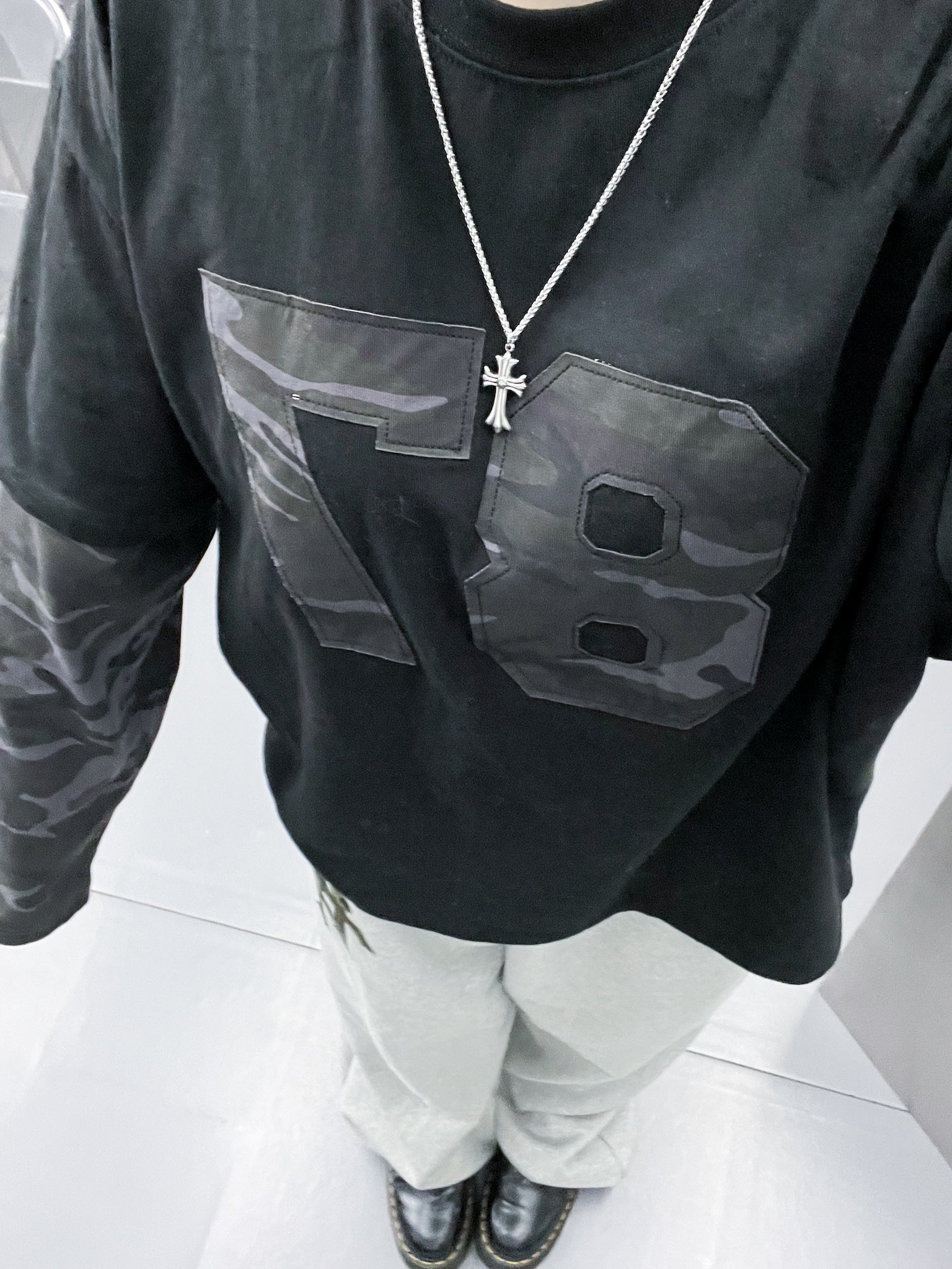 [UNISEX] 層次穿假兩件87 CAMOUFLAGE LONG SLEEVE/ 1色