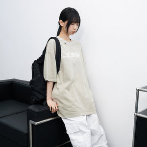 [UNISEX] DAMAGE  PIGMENT T-SHIRT/ 2色