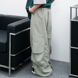 UNISEX霧面感WIDE PIN-TUCK CARGO PANTS/ 2色