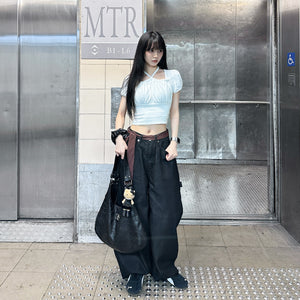 [BEST] STUDDED LEOPARD HOLY CROSS SCIMITAR PANTS/ 1色