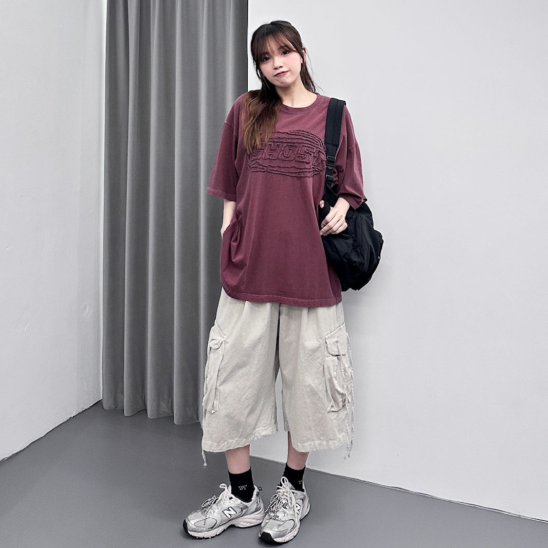 [UNISEX] 刺繡3D GHOST OVERSIZE TEE/ 3色