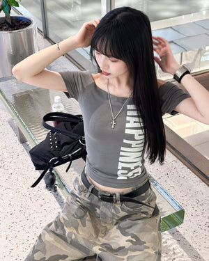 [BEST] 薄身超柔膚! HAPPINESS OFF SHOULDER TEE/ 2色