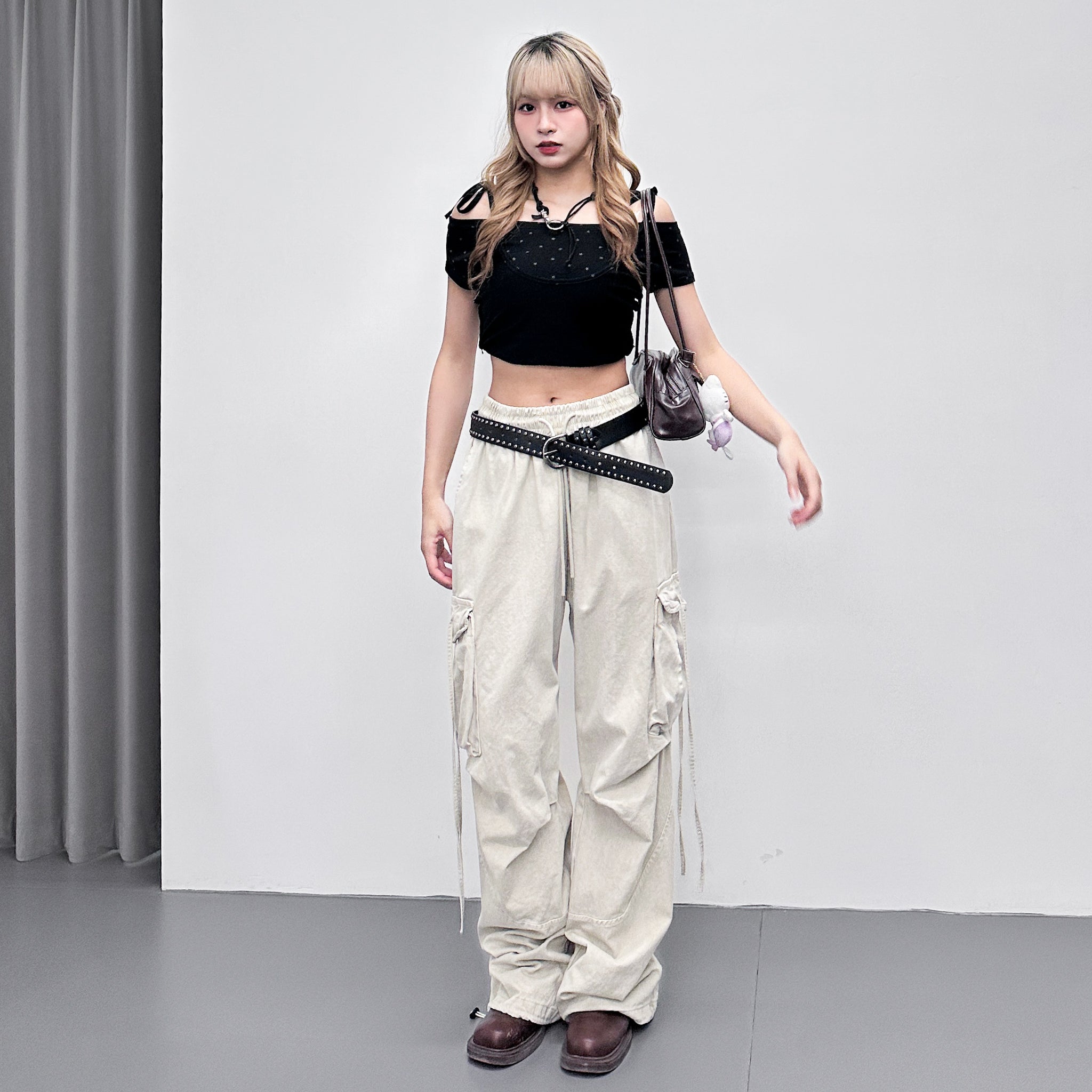 [韓妹必備] 2WAY STARS BOAT-NECK TEE/ 3色