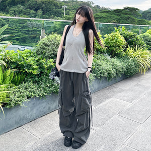 DAMAGE HALTER NECK SLEEVELESS KNIT/ 2色