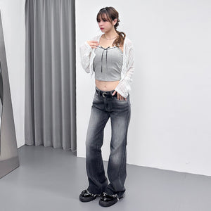 [HOT] BUTTON NET CARDIGAN/ 2色