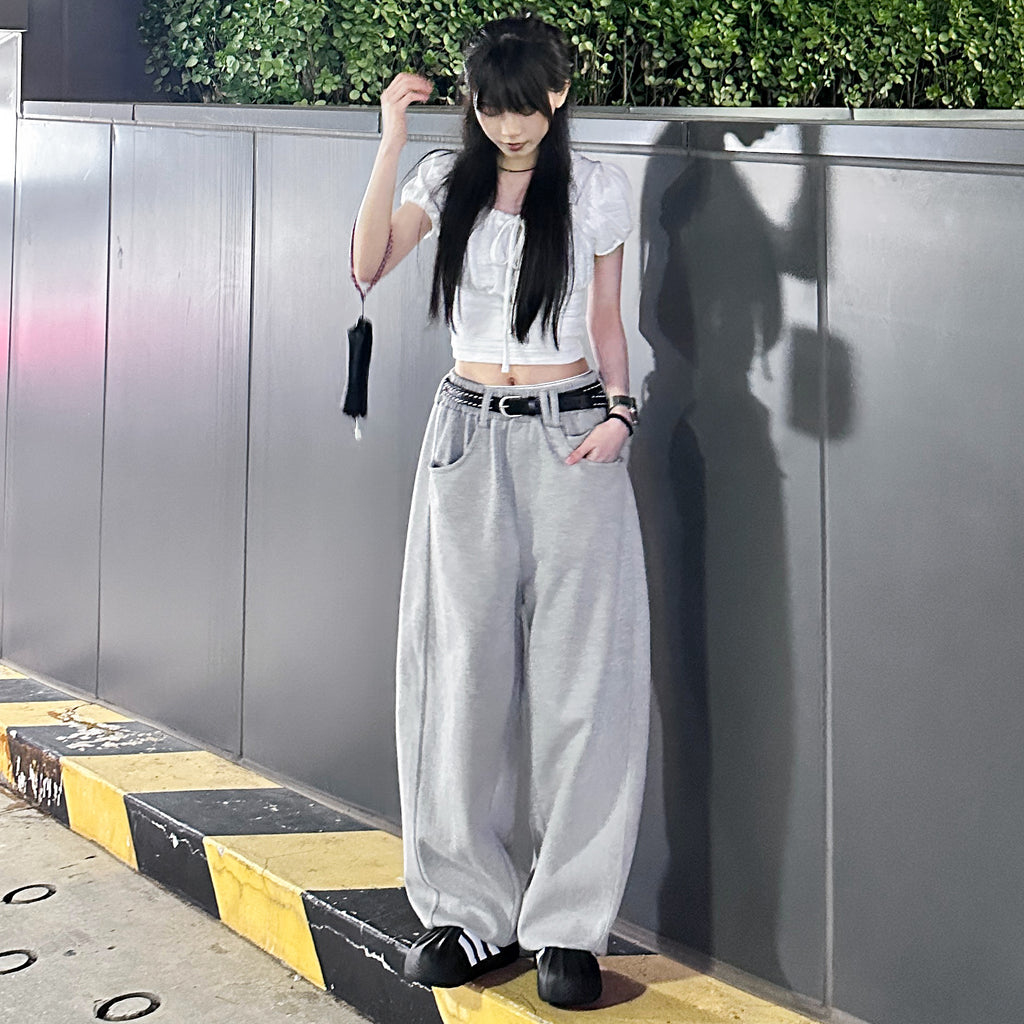 [UNISEX] 有皮帶位! 可束腳SWEATPANTS/ 1色