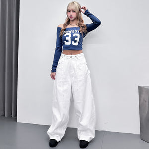 COWBOY SEMI CROP LONG SLEEVE TOP/ 2色