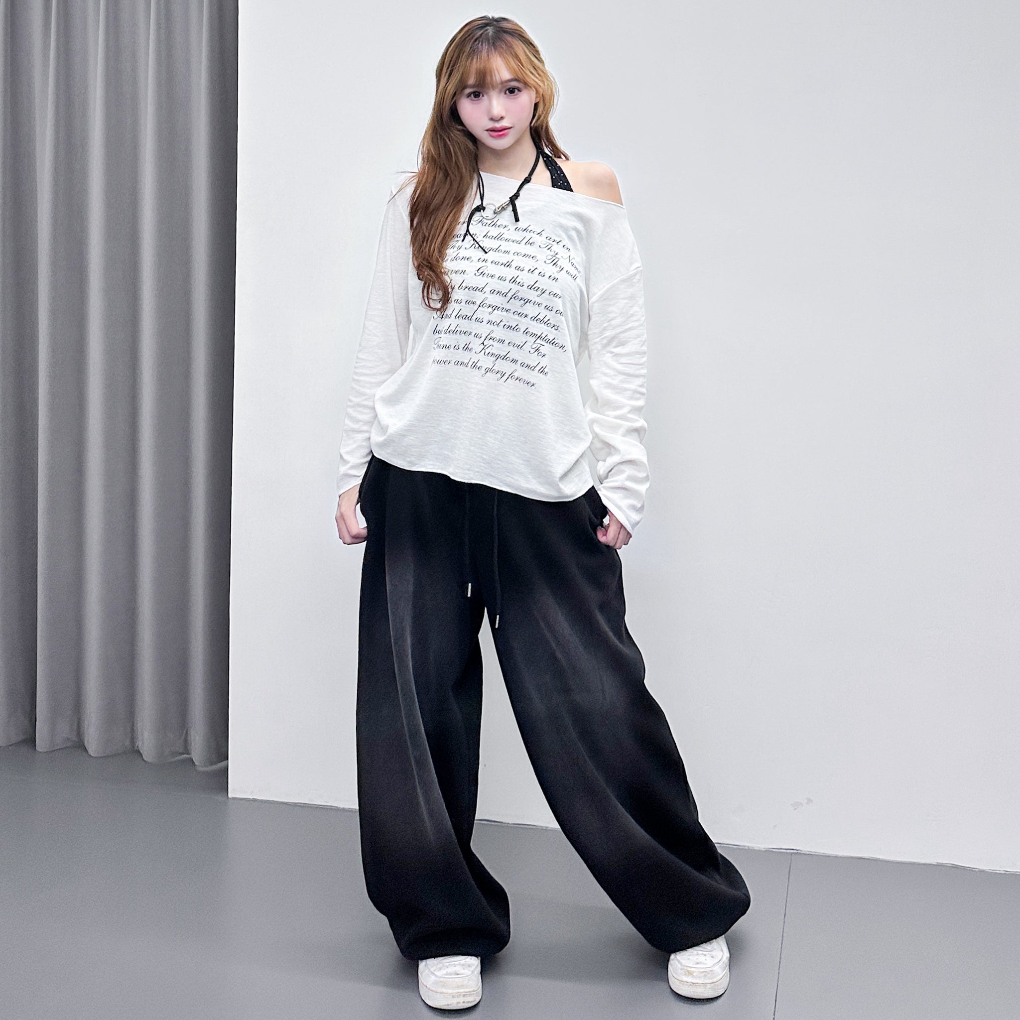 AMILIA LETTER OFF SHOULDER LONG SLEEVE/ 2色