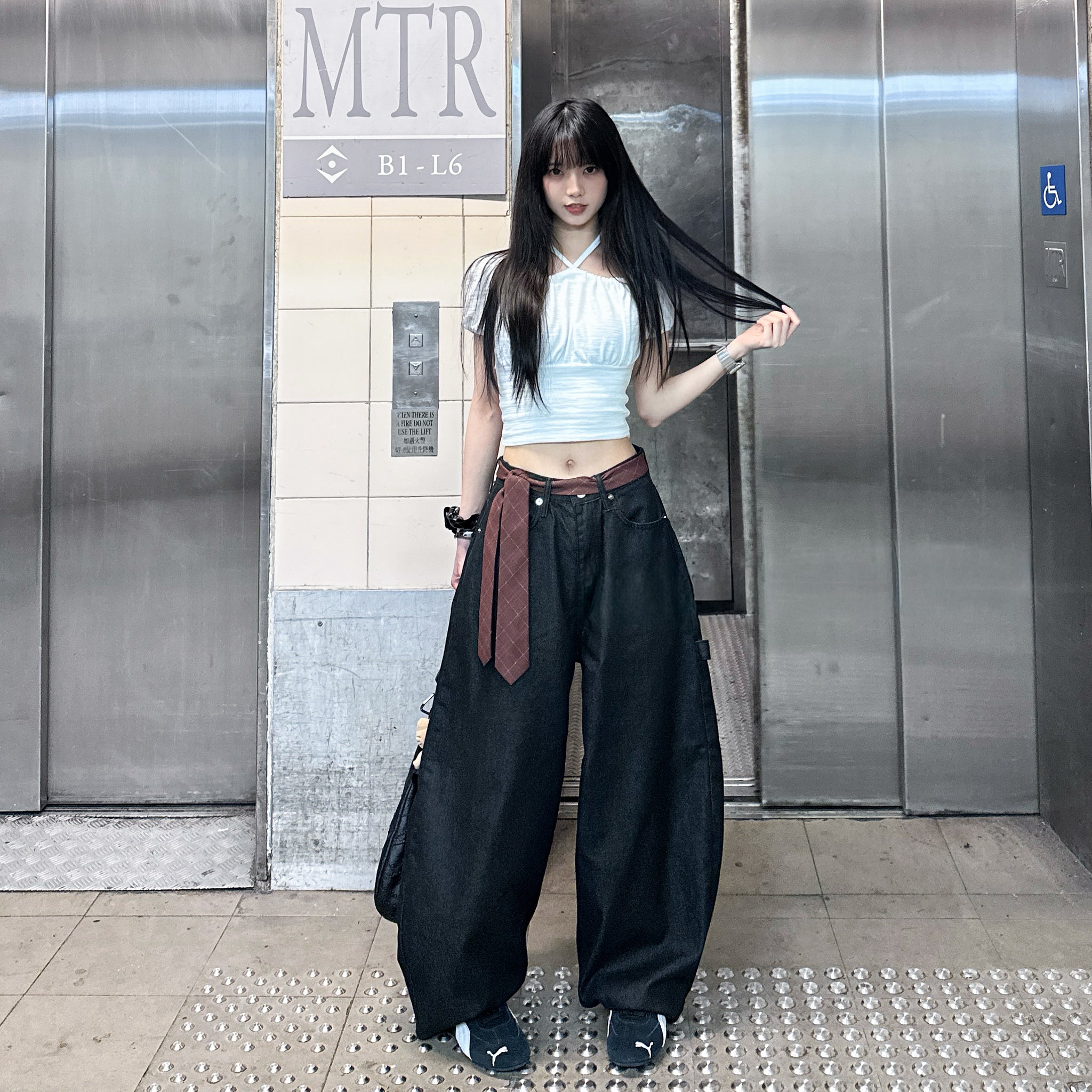 [BEST] STUDDED LEOPARD HOLY CROSS SCIMITAR PANTS/ 1色