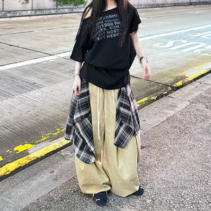 [UNISEX] 假兩件DOUBLE LAYER CHECK PANTS/ 2色