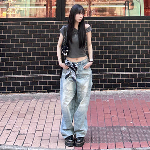 [2WAY] UNTIE THE KNOT CROP TEE/ 2色