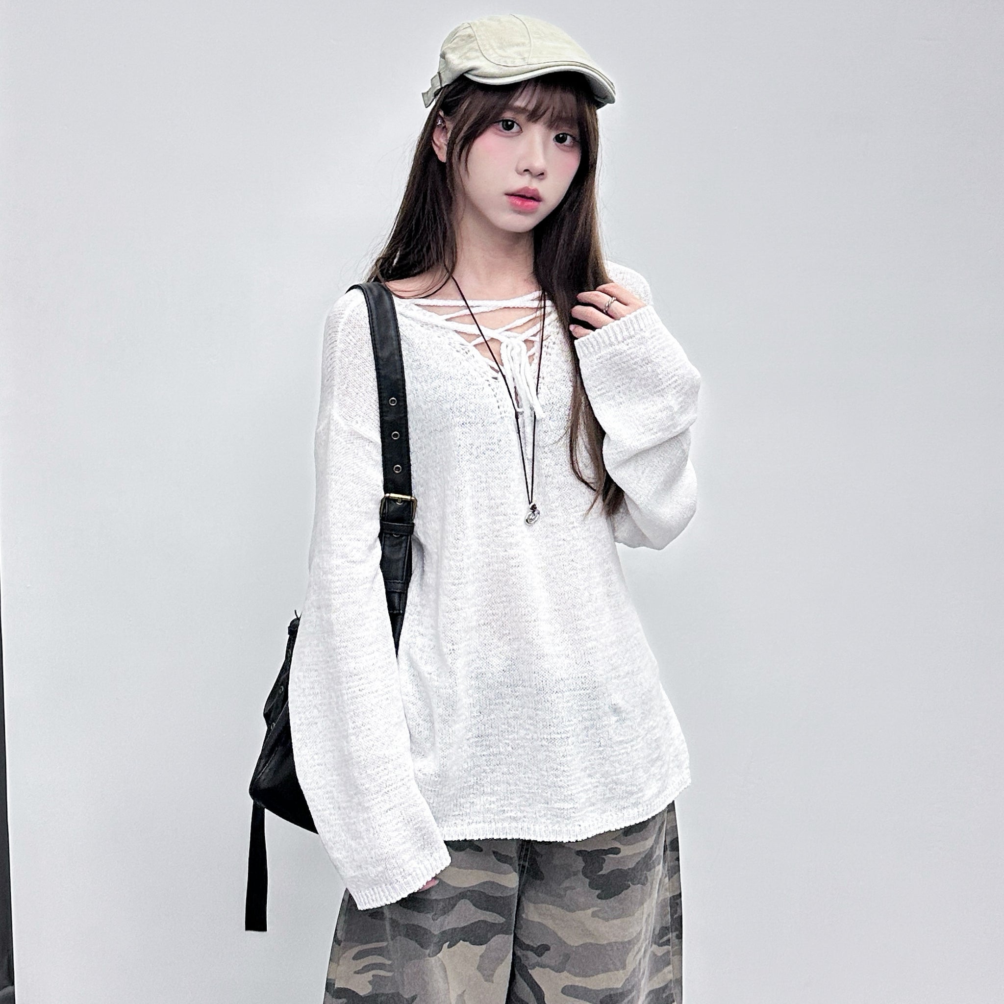 [2WAY] CANNY STRING KNITWEAR/ 3色