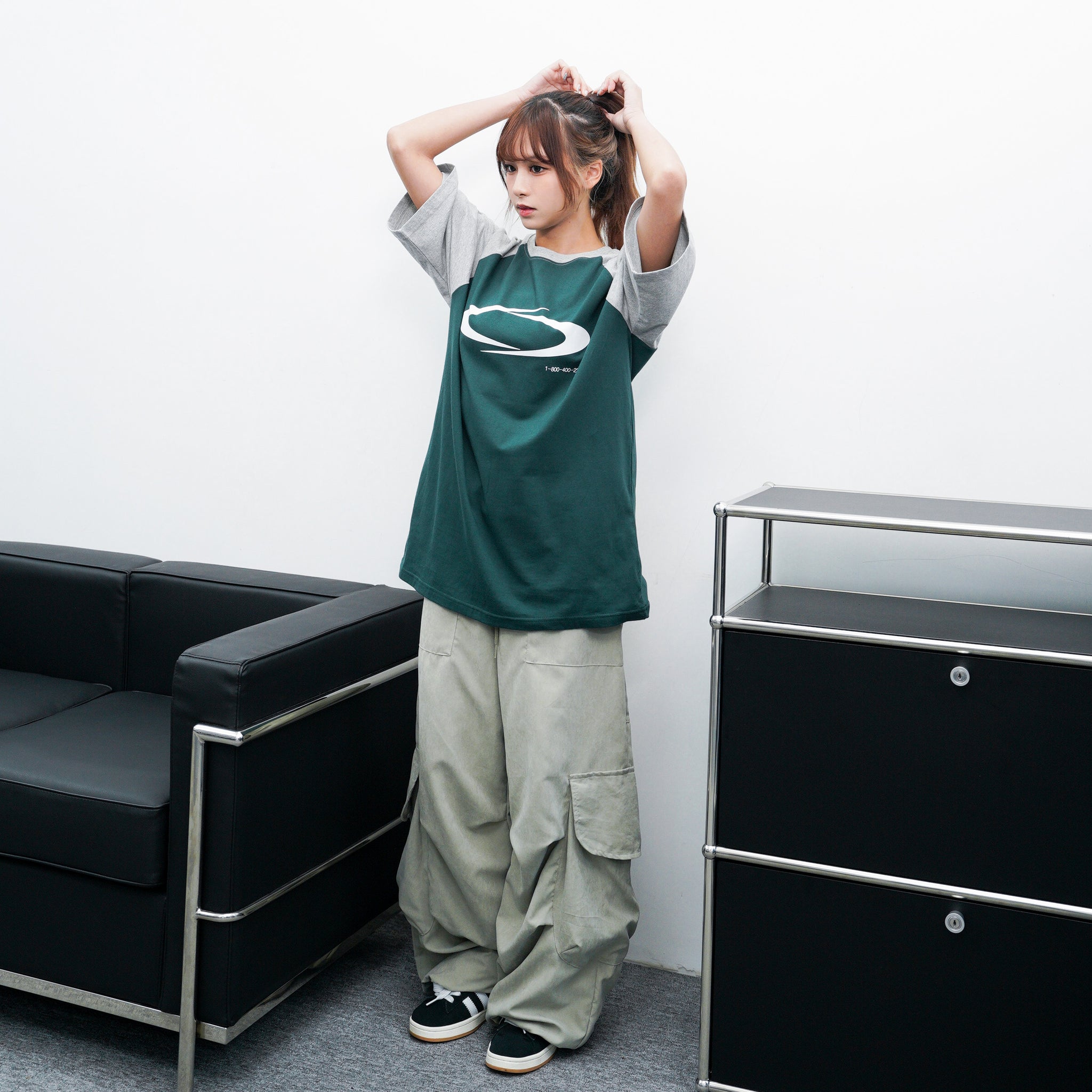 UNISEX霧面感WIDE PIN-TUCK CARGO PANTS/ 2色