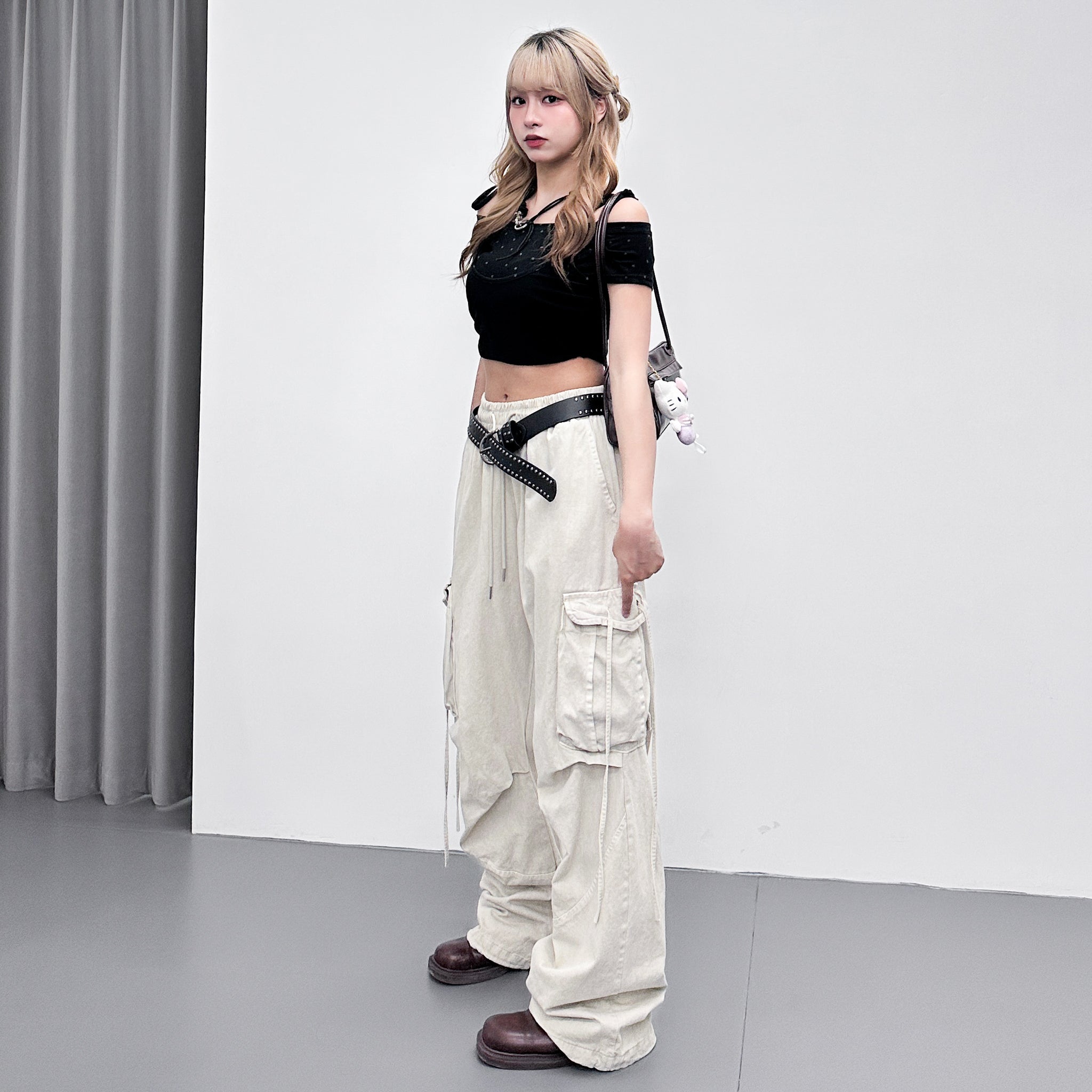 [韓妹必備] 2WAY STARS BOAT-NECK TEE/ 3色