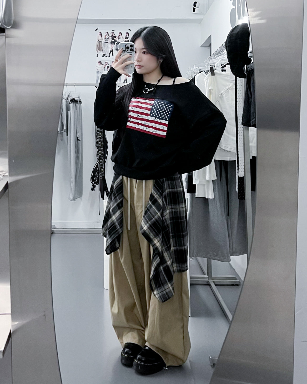 [UNISEX] 假兩件DOUBLE LAYER CHECK PANTS/ 2色