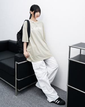 [UNISEX] DAMAGE  PIGMENT T-SHIRT/ 2色
