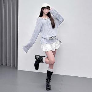 [2WAY] CANNY STRING KNITWEAR/ 3色