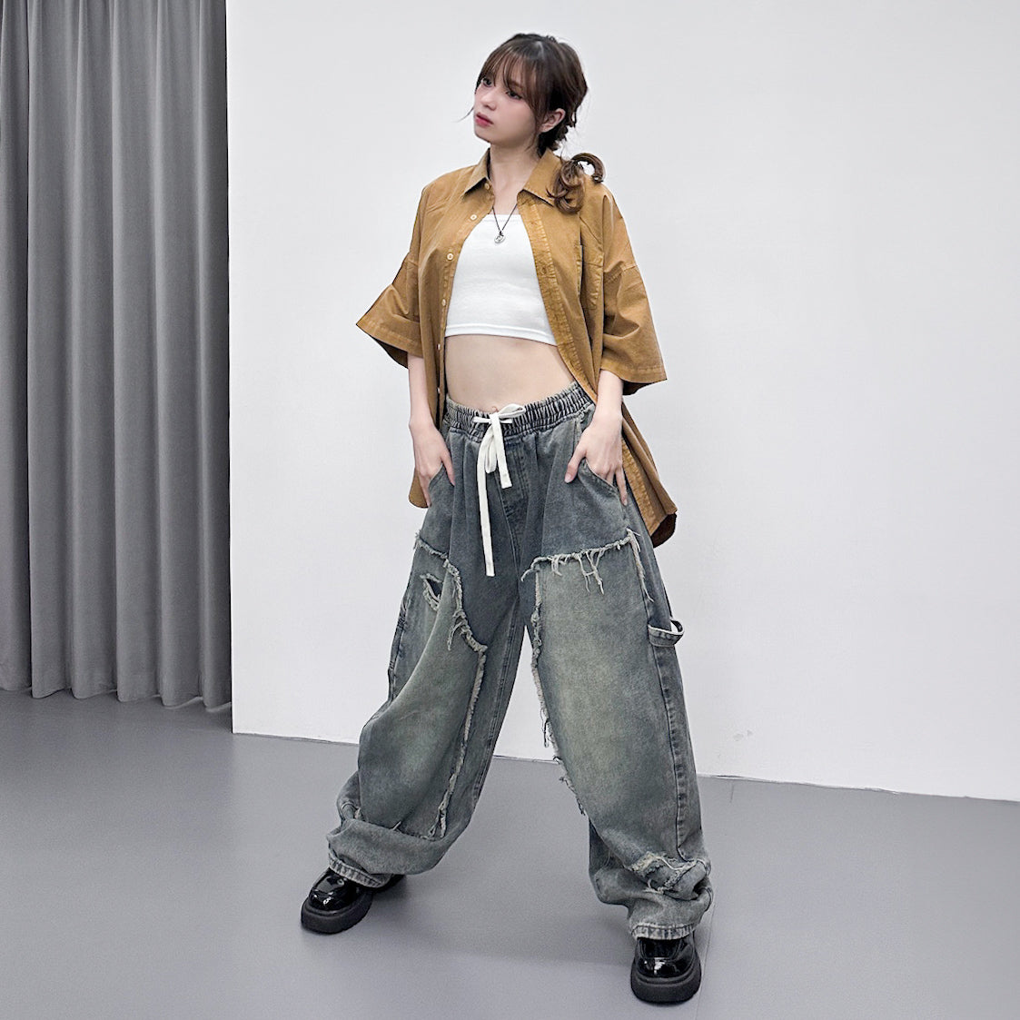 [BEST] UNISEX PIGMENT OVERSIZE SHIRT/ 4色