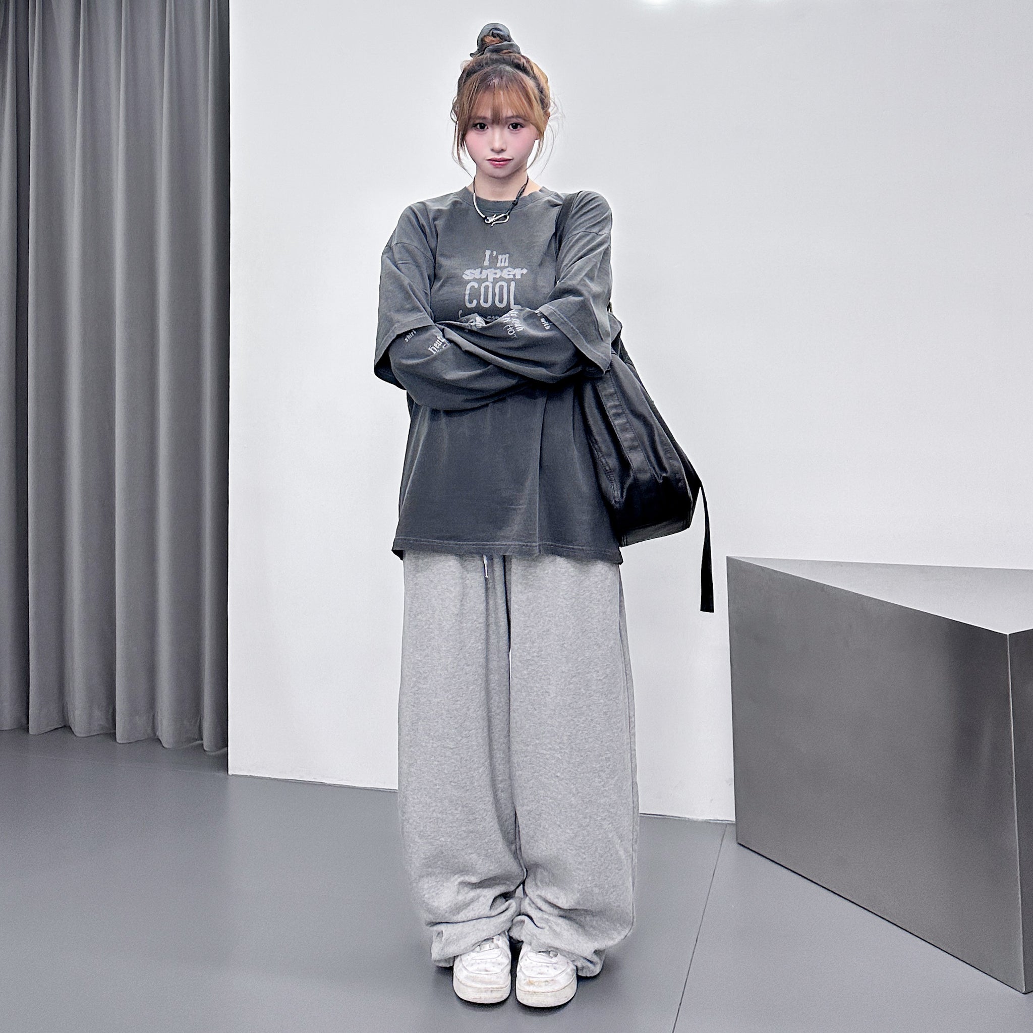 [UNISEX] 水洗假兩件I'M SUPER COOL BUT I CRY A LOT/ 2色