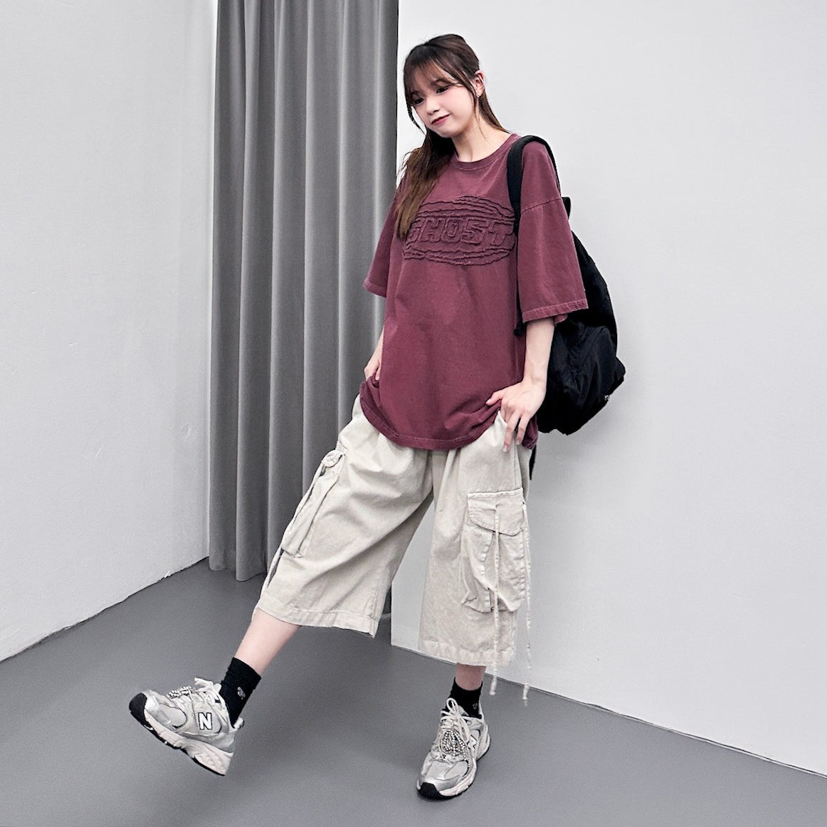 [UNISEX] 刺繡3D GHOST OVERSIZE TEE/ 3色