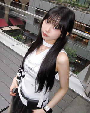 [2WAY: TANK TOP&OFF SHOULDER] SECRET ANGEL TOP WITH SCARF SET/ 1色