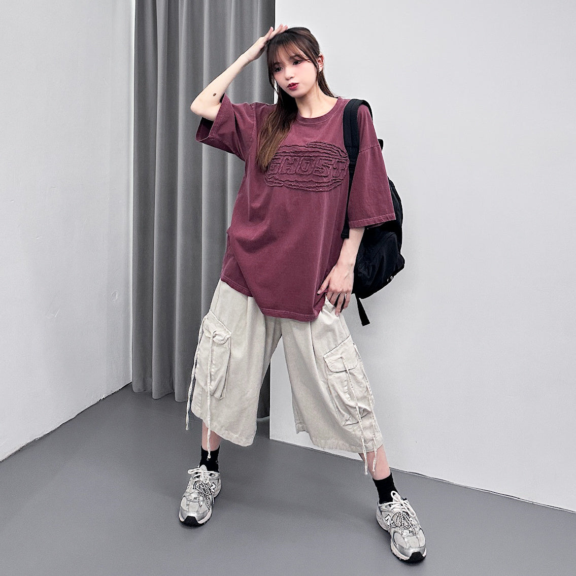 [UNISEX] 刺繡3D GHOST OVERSIZE TEE/ 3色
