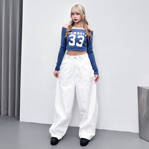 COWBOY SEMI CROP LONG SLEEVE TOP/ 2色