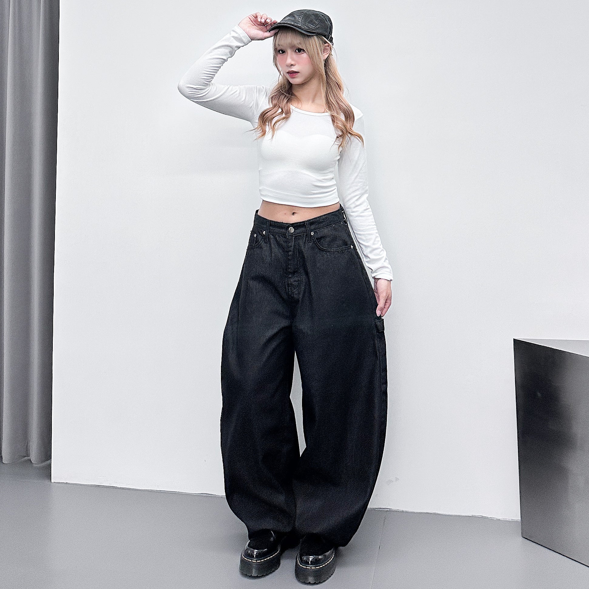 [BEST] STUDDED LEOPARD HOLY CROSS SCIMITAR PANTS/ 1色