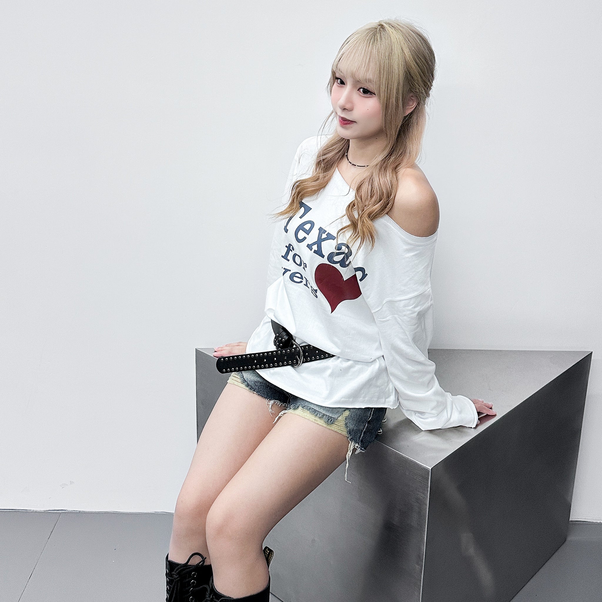 TEXAS IS FOR LOVERS OFF SHOULDER LONG SLEEVE/ 1色