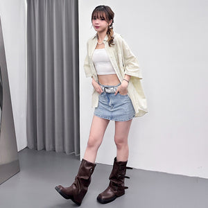 [BEST] UNISEX PIGMENT OVERSIZE SHIRT/ 4色