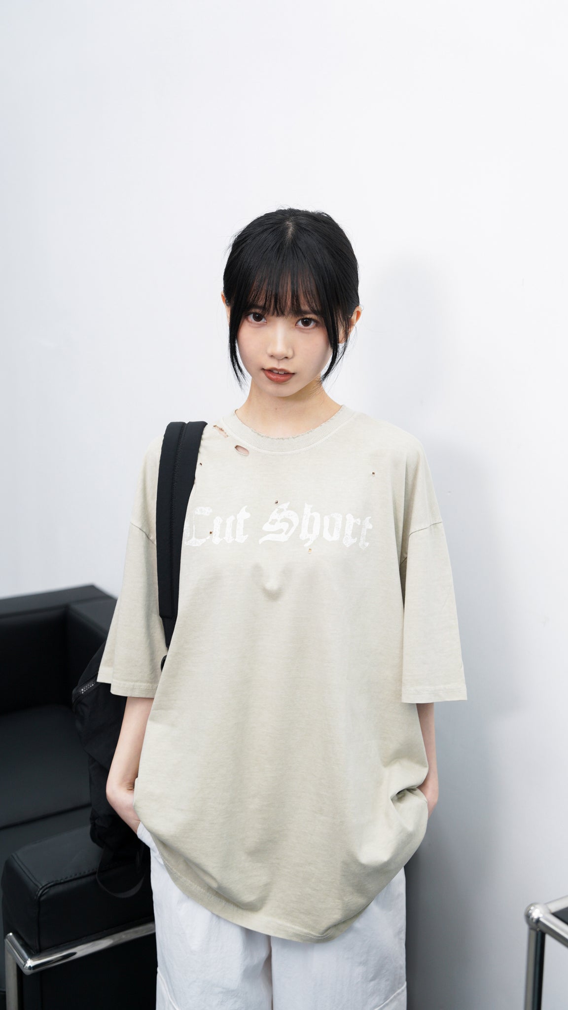 [UNISEX] DAMAGE  PIGMENT T-SHIRT/ 2色