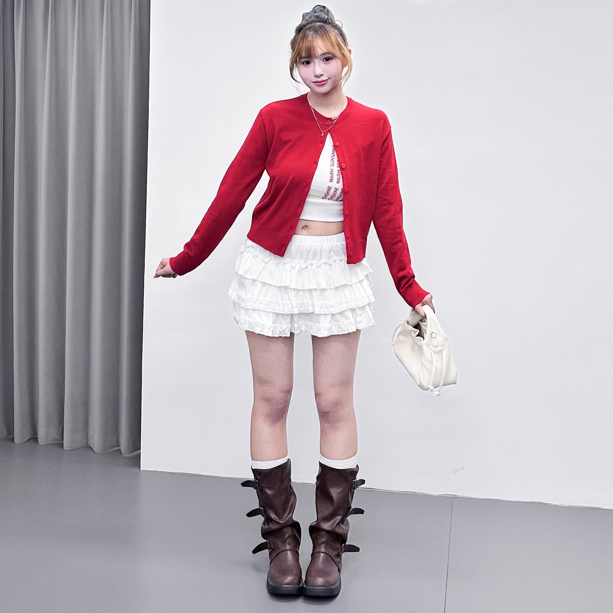 JULIA SEMI-CROP KNIT CARDIGAN/ 2色
