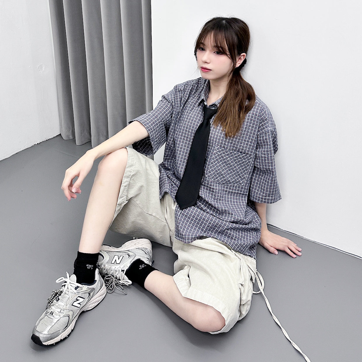 [UNISEX] SUMMER CHECKERED OVERSIZE SHIRT/ 1色