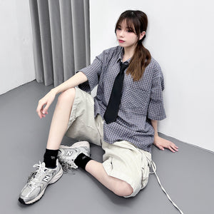 [UNISEX] SUMMER CHECKERED OVERSIZE SHIRT/ 1色