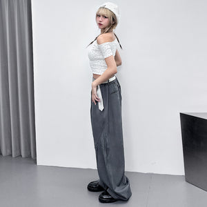[韓妹必備] STARS UNBALANCED CROP TEE/ 3色