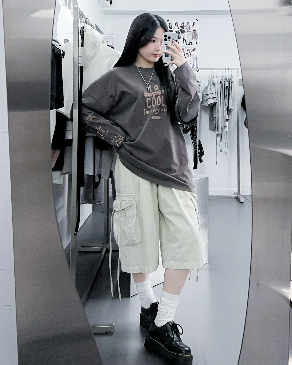 [UNISEX] 水洗假兩件I'M SUPER COOL BUT I CRY A LOT/ 2色
