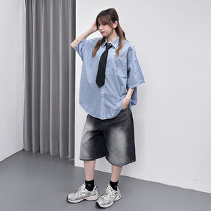 [BEST] UNISEX PIGMENT OVERSIZE SHIRT/ 4色