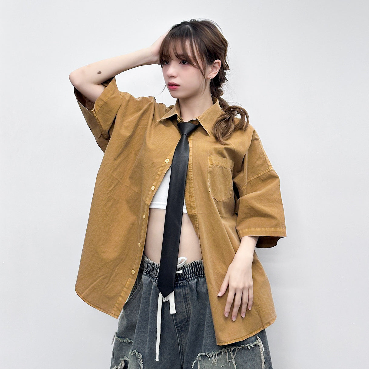 [UNISEX] 自動式LEATHER TIE