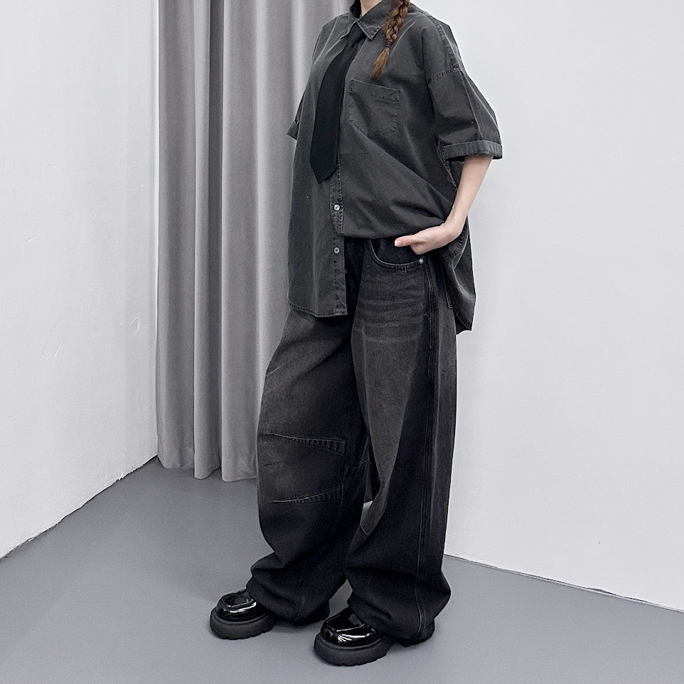 [BEST] UNISEX PIGMENT OVERSIZE SHIRT/ 4色