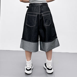 [UNISEX] 不褪色! ROLLED BERMUDA DENIM PANTS/ 1色