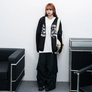 UNISEX霧面感WIDE PIN-TUCK CARGO PANTS/ 2色