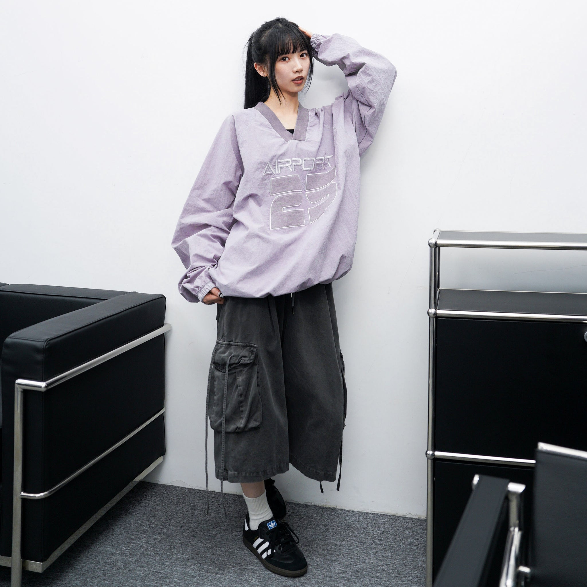 [UNISEX] 水洗BEST STRING CARGO BERMUDA PANTS/ 2色