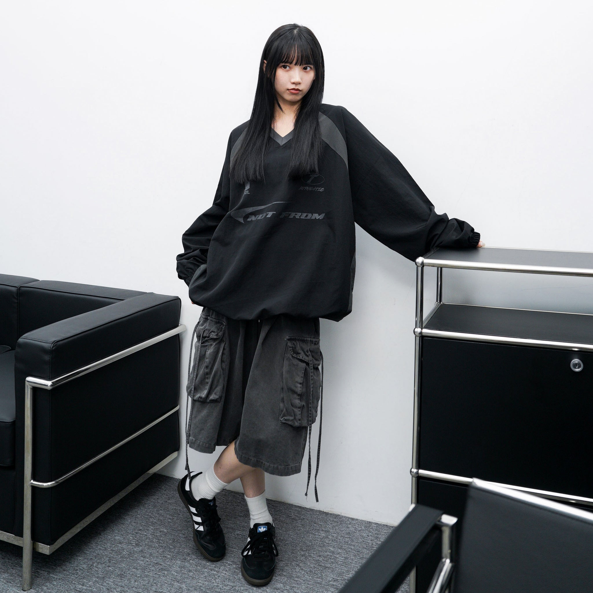 [UNISEX] 水洗BEST STRING CARGO BERMUDA PANTS/ 2色