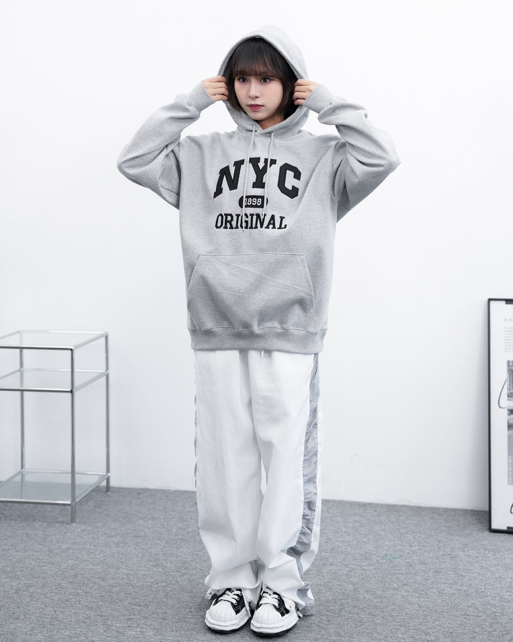 [UNISEX] SIDE SHIRRING NYLON BANDING PANTS/ 3色